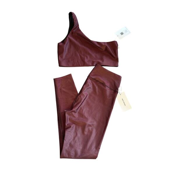 NOLI Matching SET Large Liquid Curve Sports Bra Liquid Leggings Pinot NWT - Picture 4 of 14